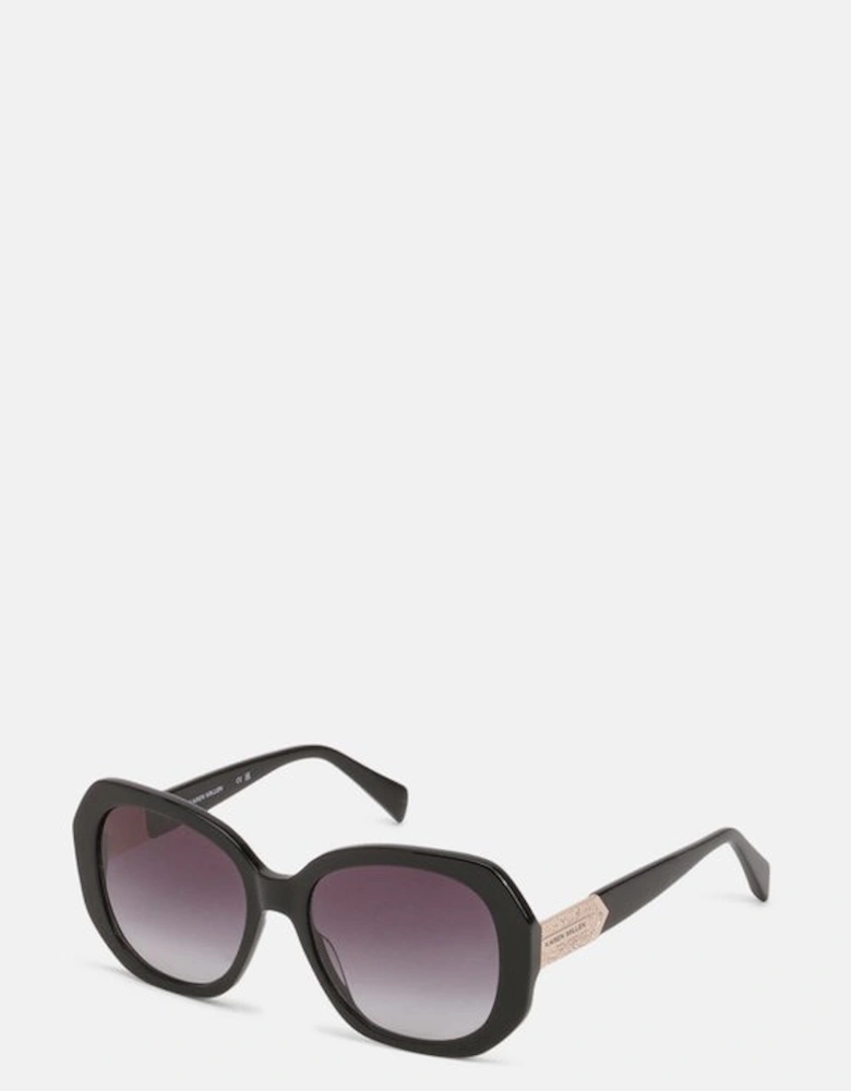 Black Hexagonal Gold Detail Sunglasses