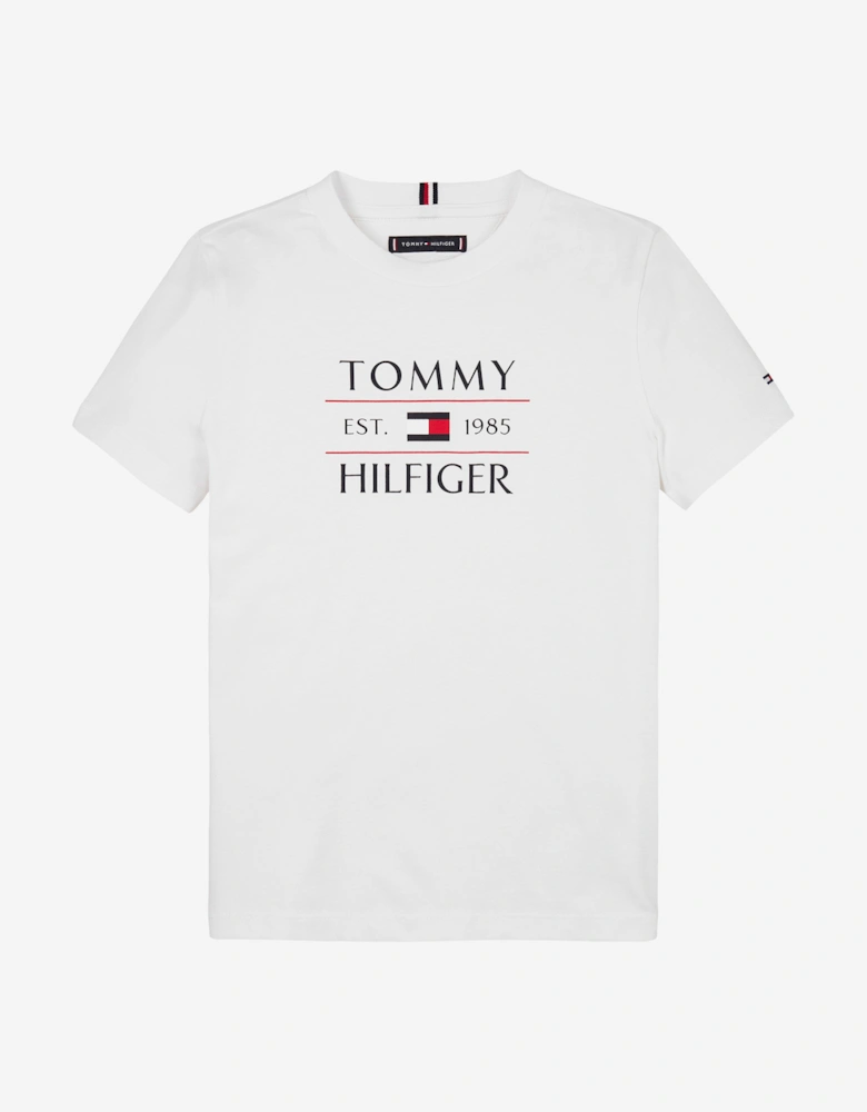 Boys Tommy Flag T-Shirt in White