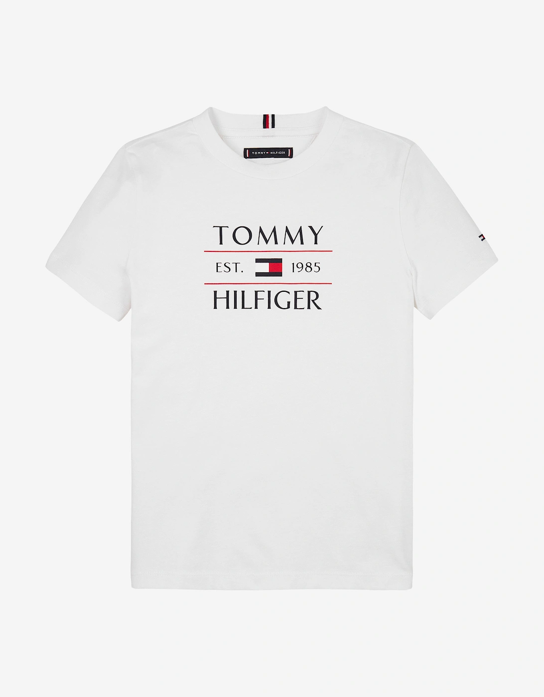 Boys Tommy Flag T-Shirt in White, 5 of 4