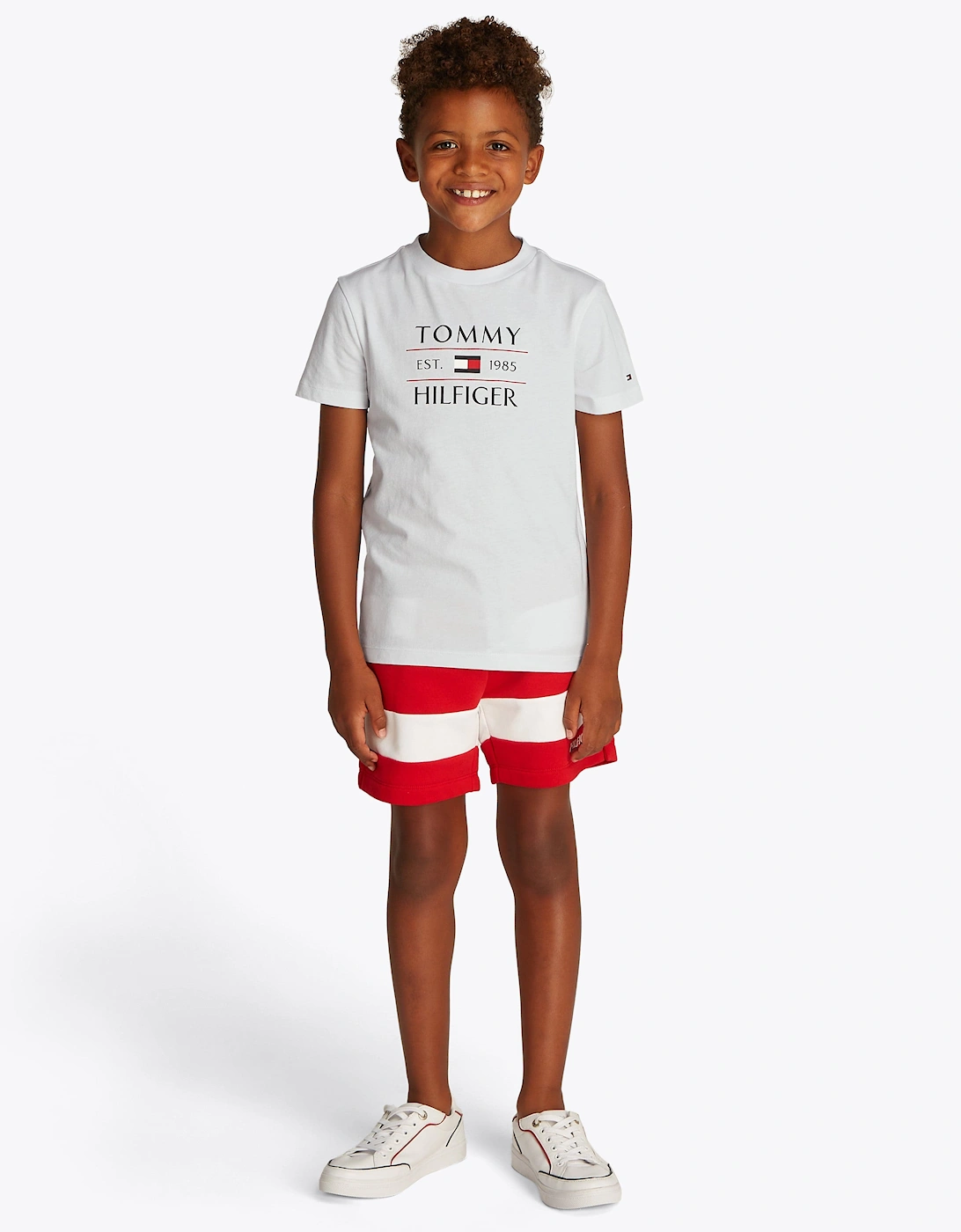 Boys Tommy Flag T-Shirt in White