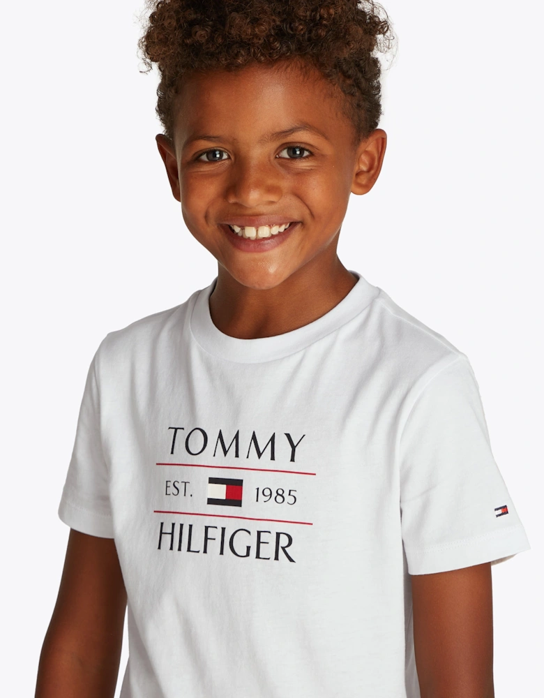 Boys Tommy Flag T-Shirt in White