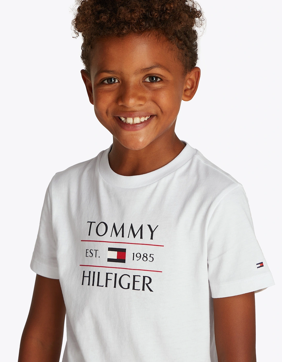Boys Tommy Flag T-Shirt in White