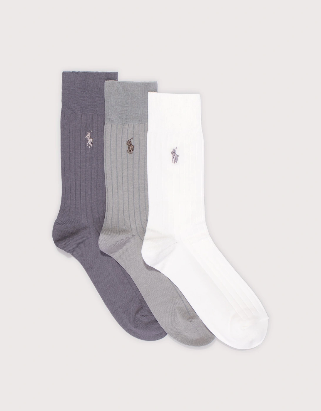 3 Pack of Egyptian Rib Crew Socks, 3 of 2