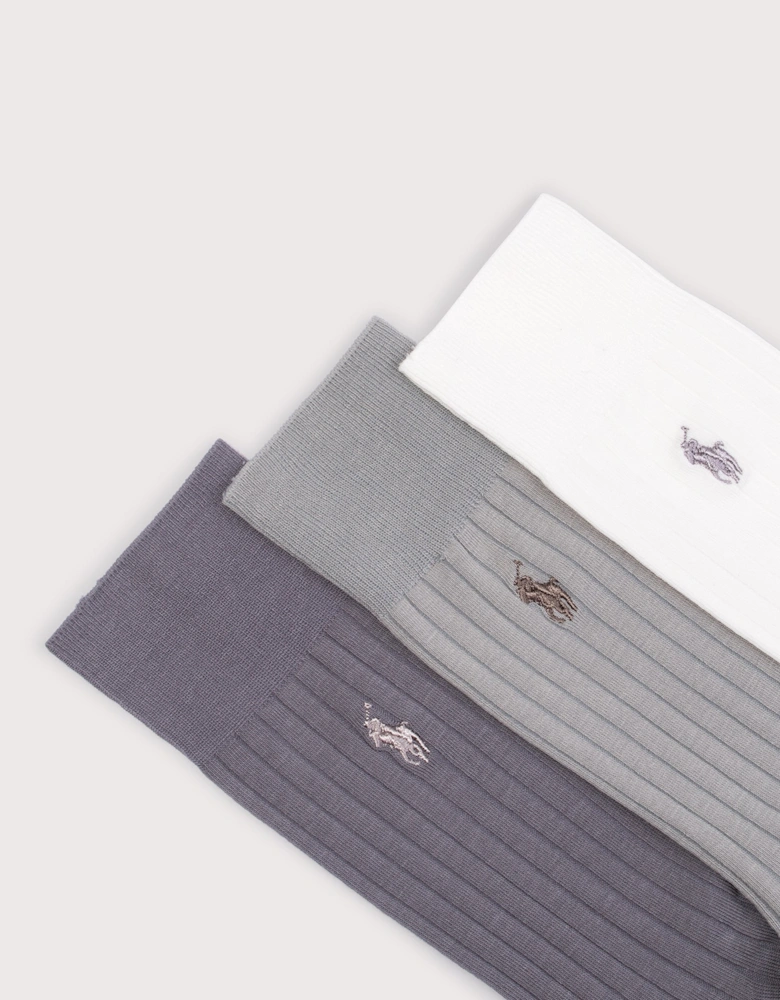 3 Pack of Egyptian Rib Crew Socks