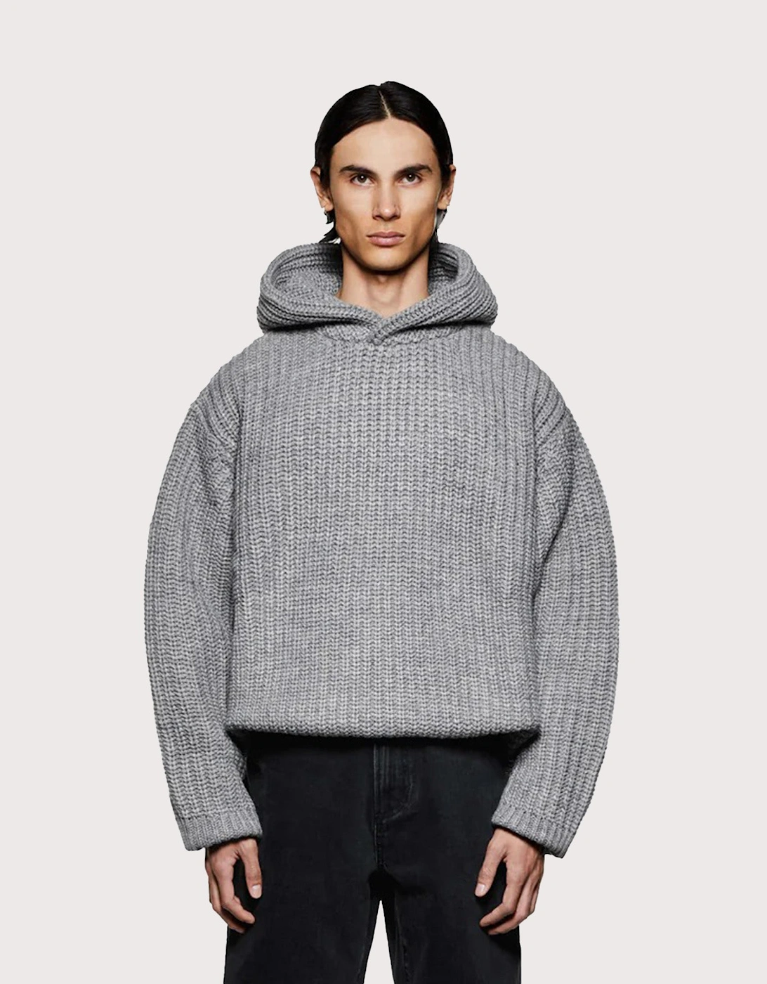 Oversized Chunky Rib Knit Hoodie, 7 of 6