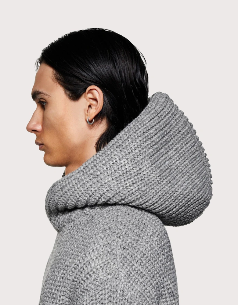 Oversized Chunky Rib Knit Hoodie