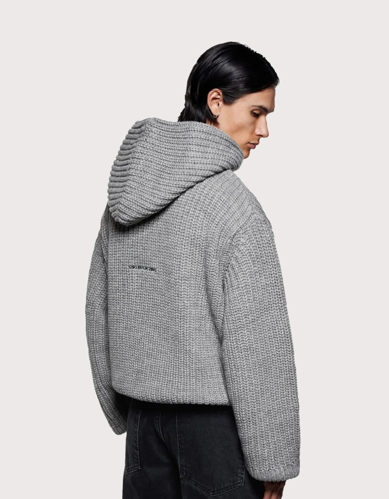 Oversized Chunky Rib Knit Hoodie