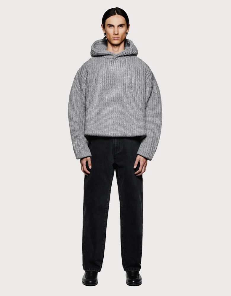 Oversized Chunky Rib Knit Hoodie