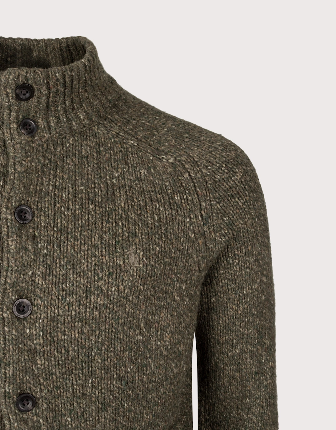 Wool-Blend Mockneck Cardigan