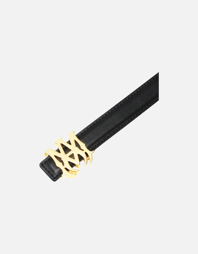 MA 2CM Gold Belt in Black