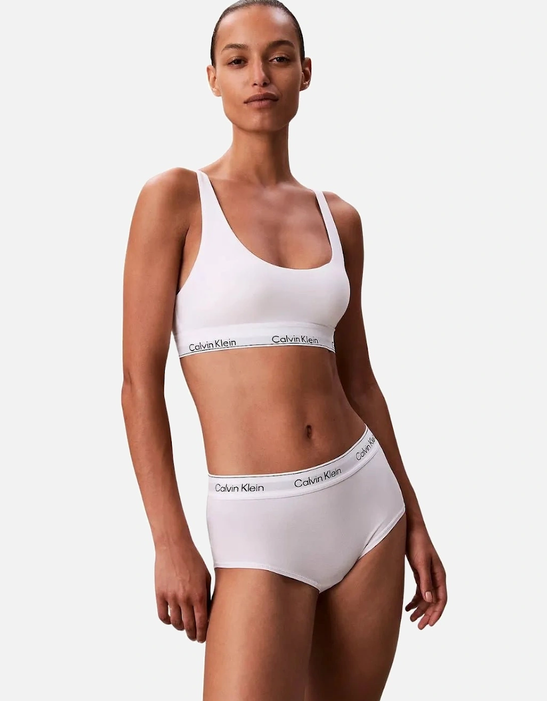 Icon Cotton Modal Lightly Lined Bralette, White