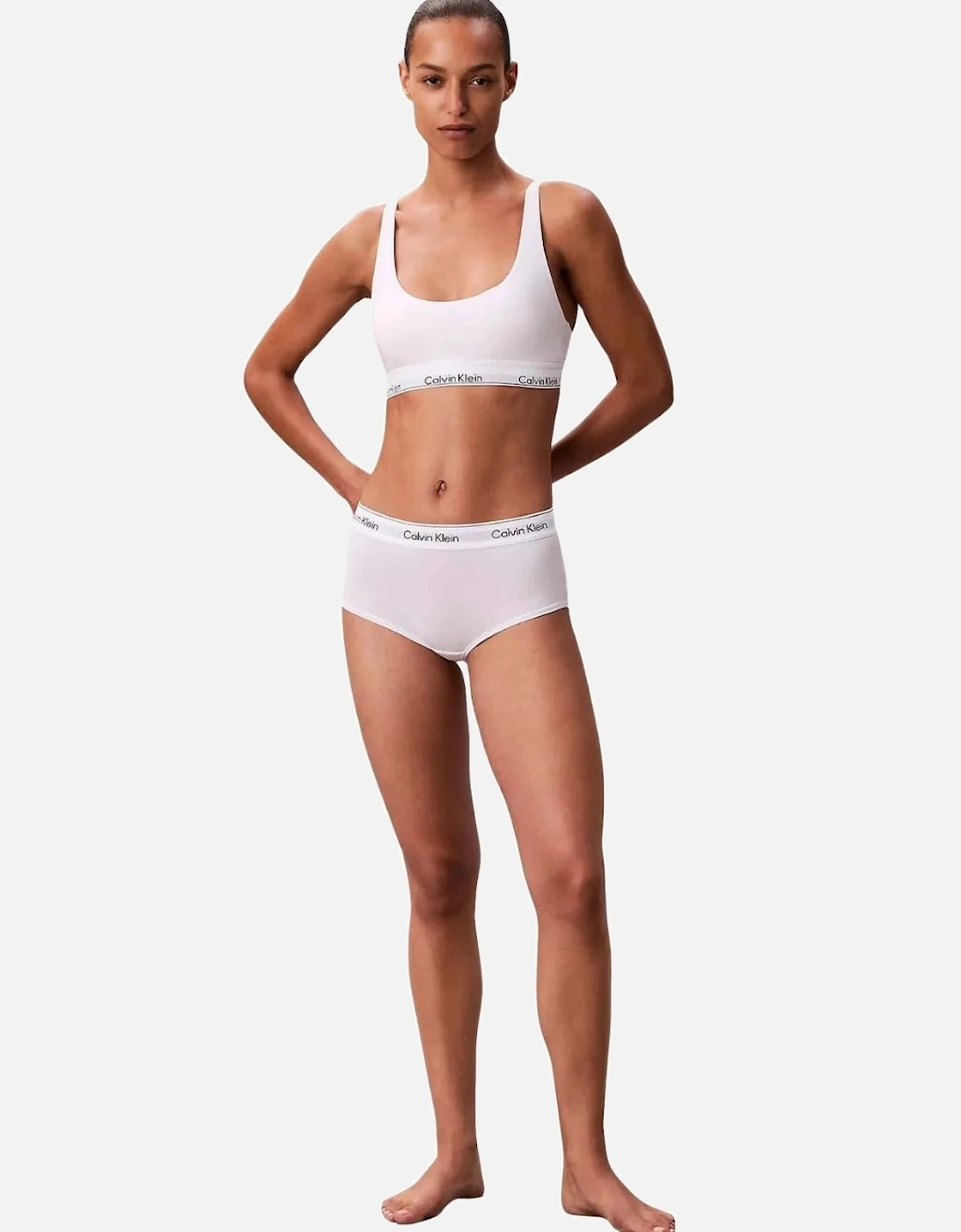 Icon Cotton Modal Lightly Lined Bralette, White