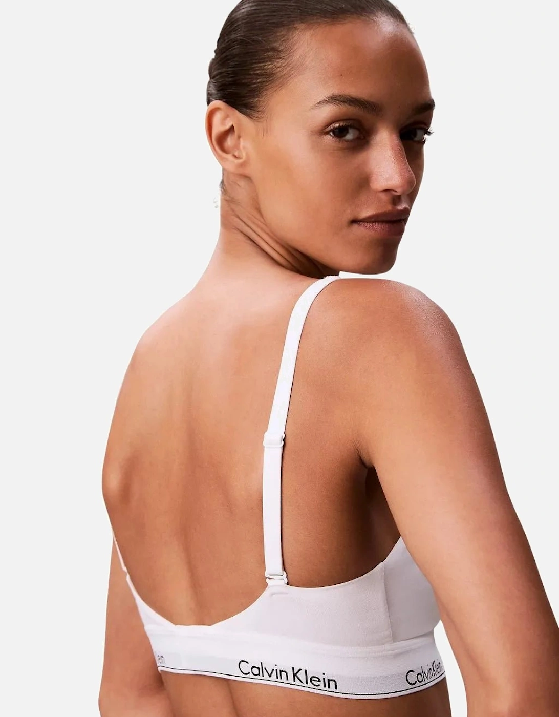 Icon Cotton Modal Lightly Lined Bralette, White