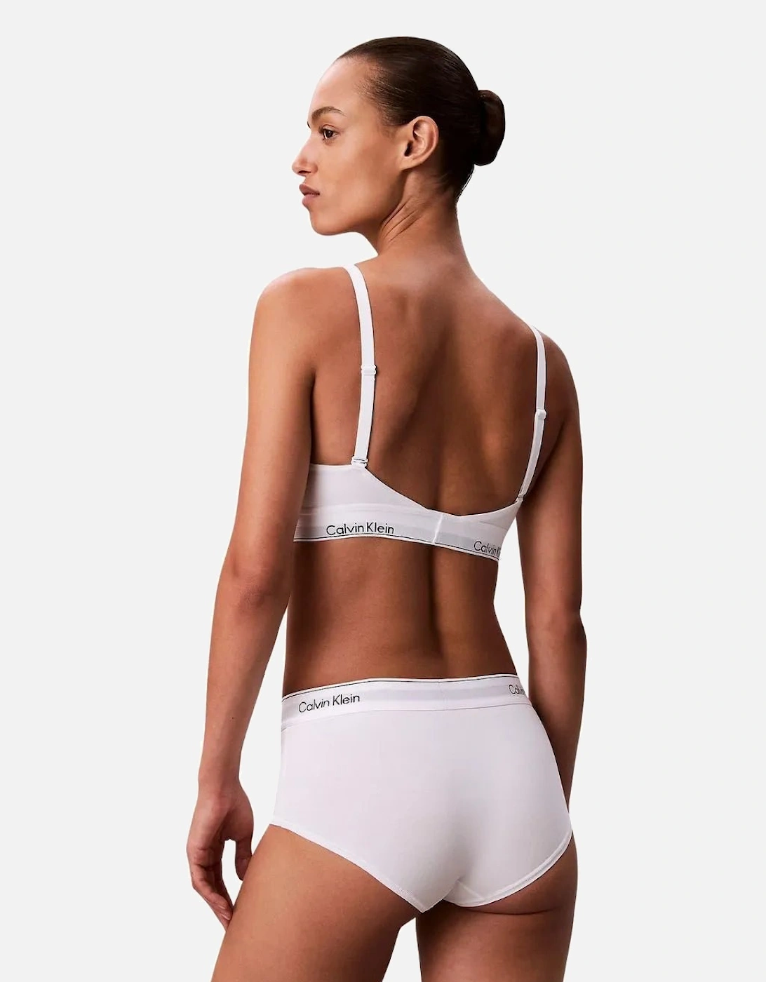 Icon Cotton Modal Lightly Lined Bralette, White