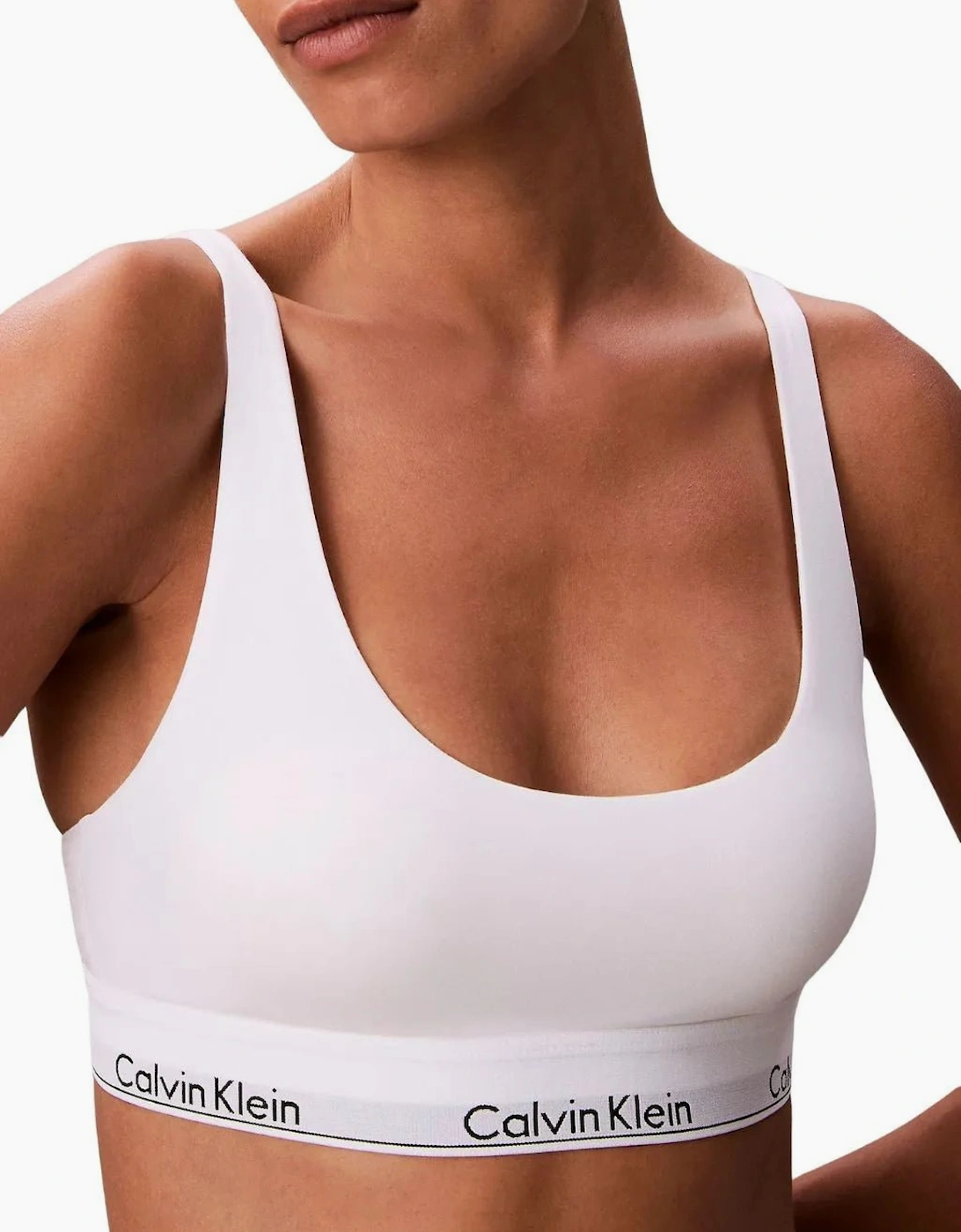 Calvin Klein Women's White Icon Cotton Modal Lightly Lined Bralette, - Size S