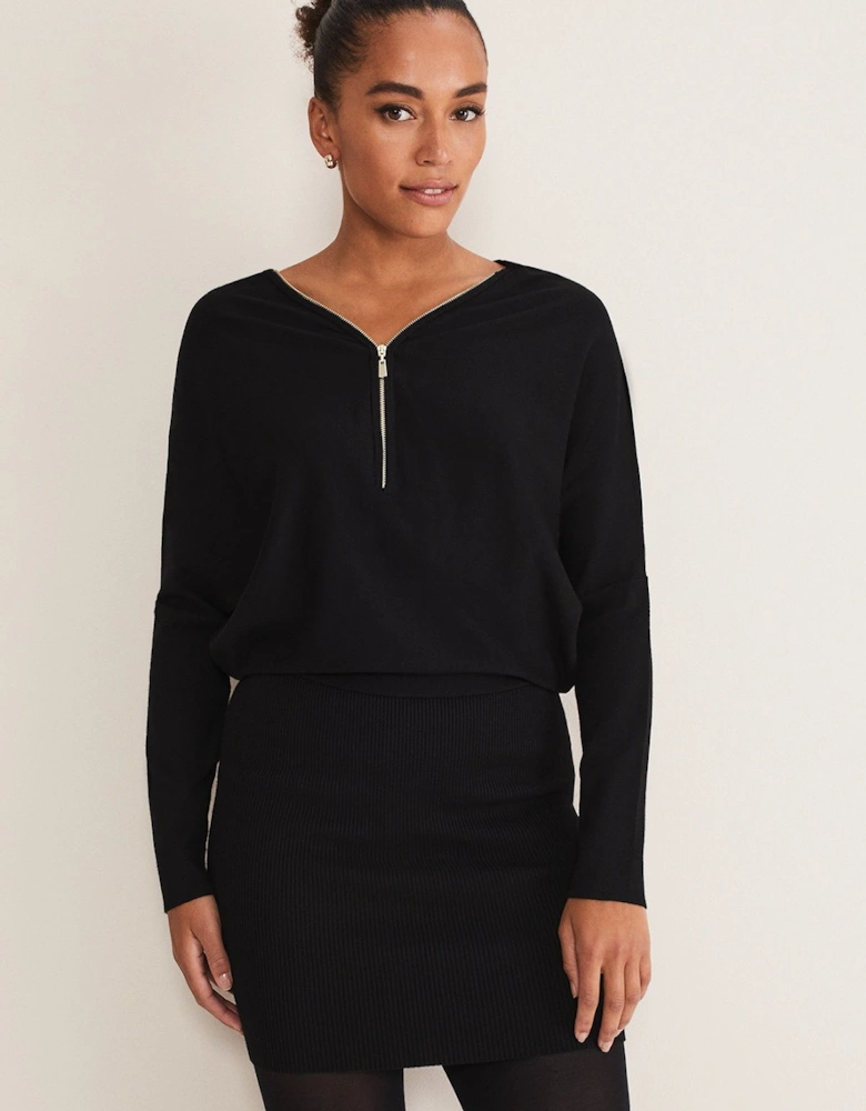 Becca Zip Neck Detail Dress
