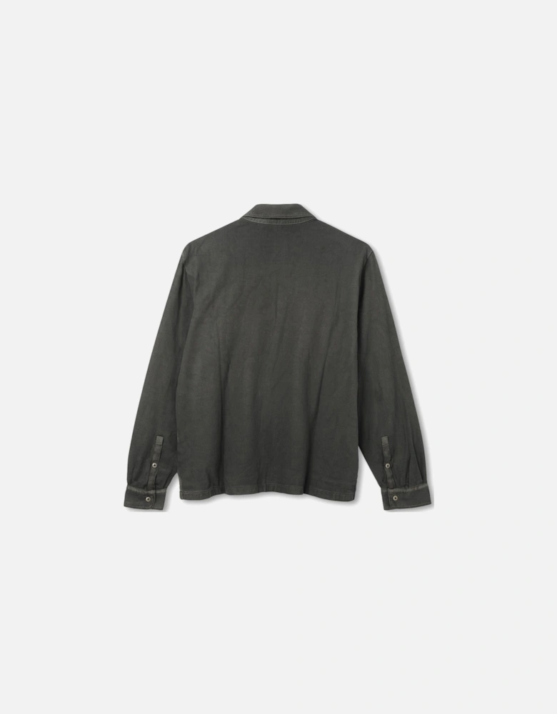 Men's Garment Dyed Khaki Long Sleeve Polo Shirt