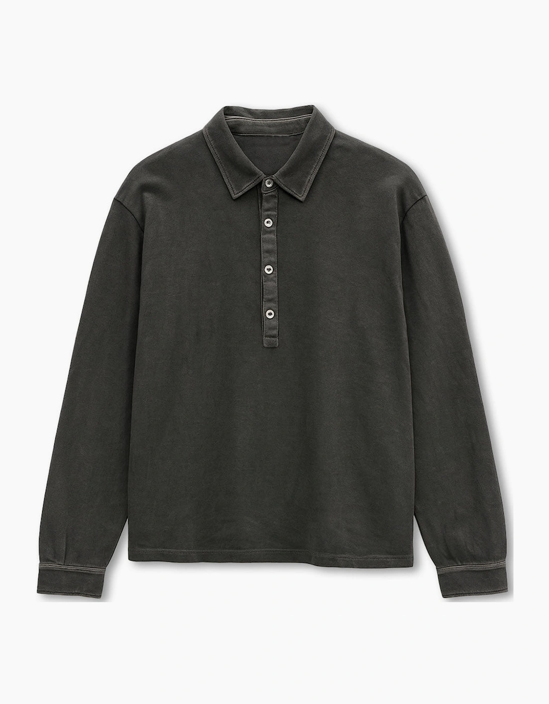 BOGLIOLI Men's Men's Boglioli Garment Dyed Khaki Long Sleeve Polo Shirt - Green