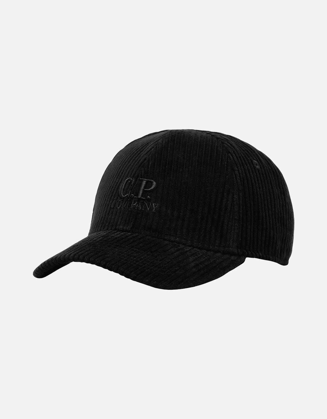 Corduroy Embroidered Logo Black Cap, 3 of 2