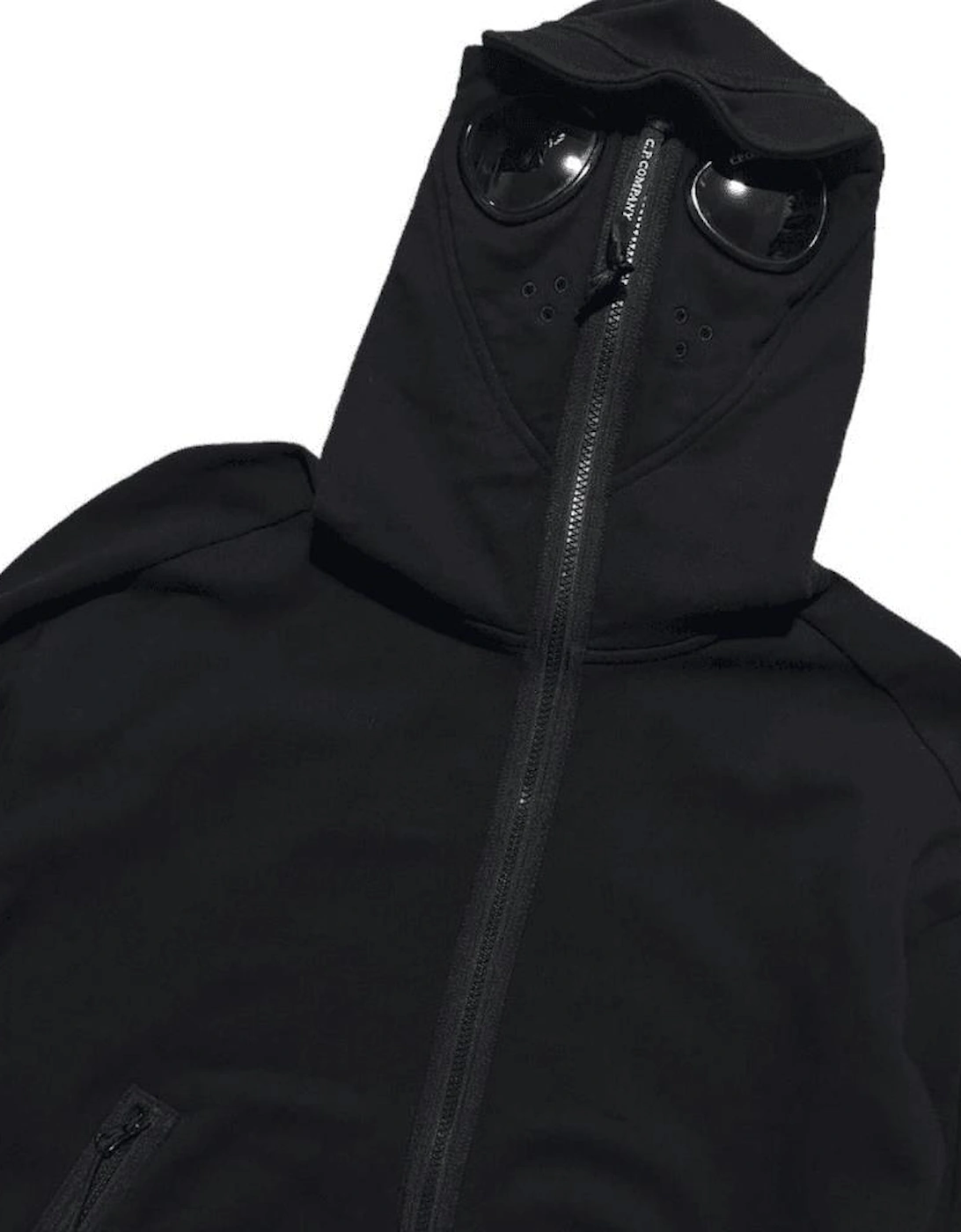 Full Zip Goggle Mask Black Hoodie
