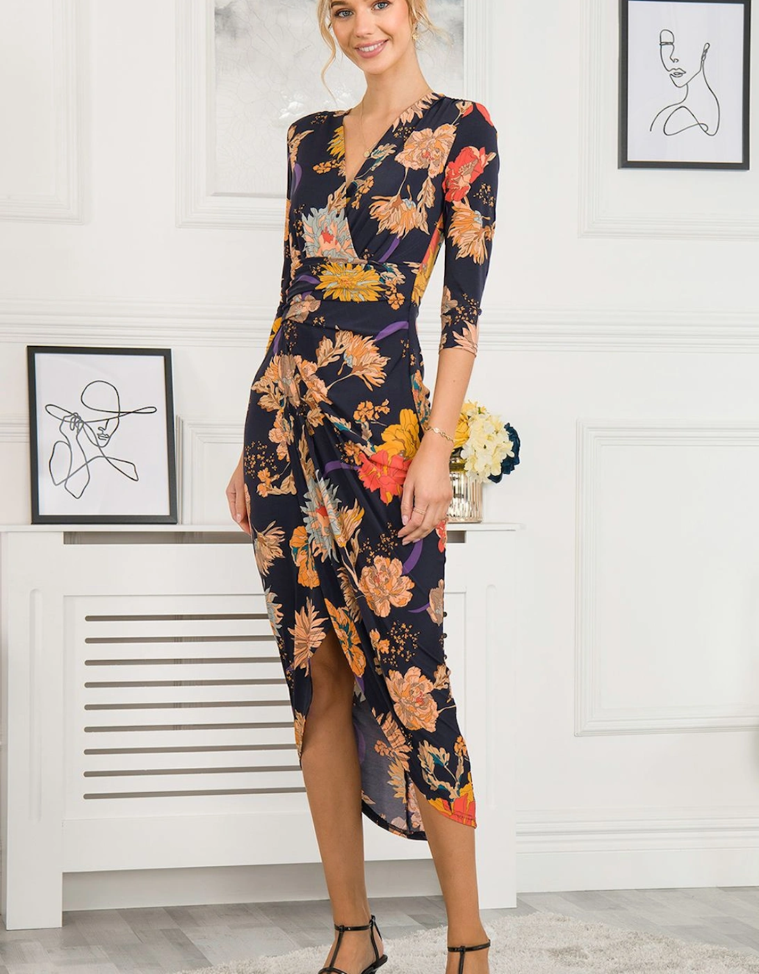 Ellen Draped Bodycon Maxi Dress, 2 of 1