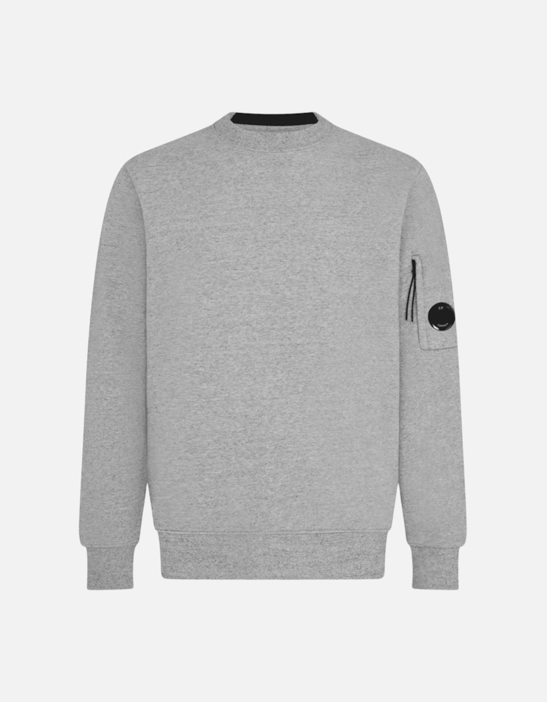 Cotton Lens Logo Crew Neck Grey Sweatshirt