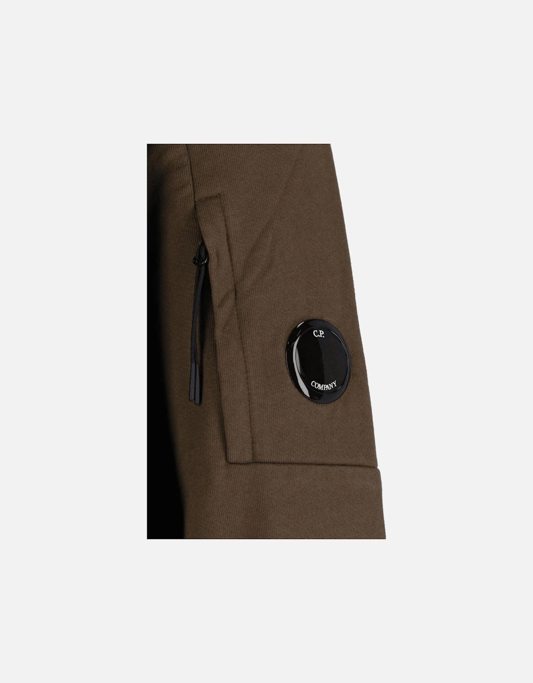 Cotton Lens Logo Crew Neck Khaki Sweatshirt