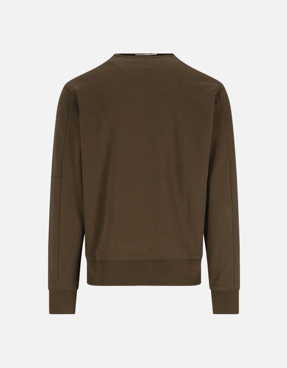 Cotton Lens Logo Crew Neck Khaki Sweatshirt