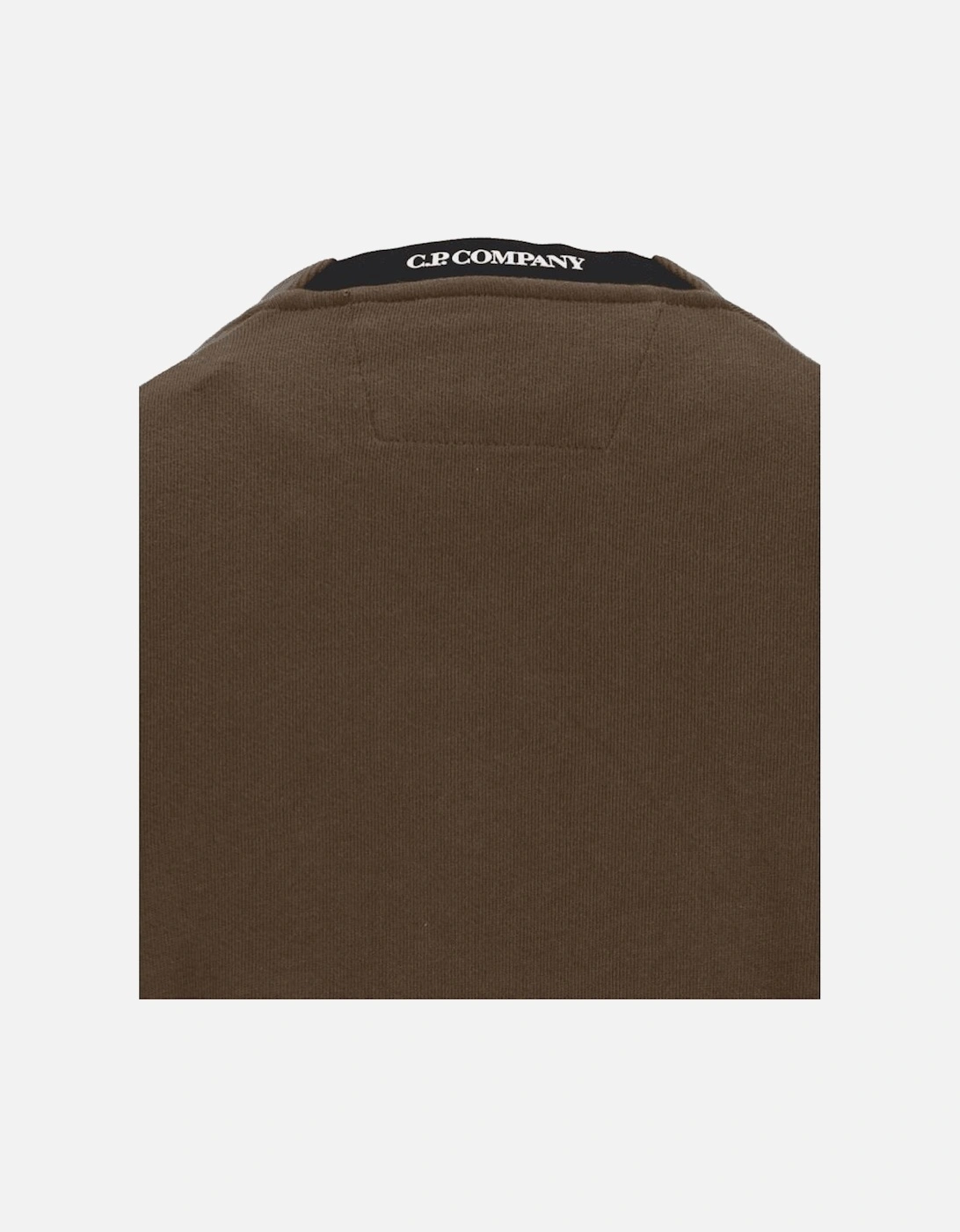 Cotton Lens Logo Crew Neck Khaki Sweatshirt