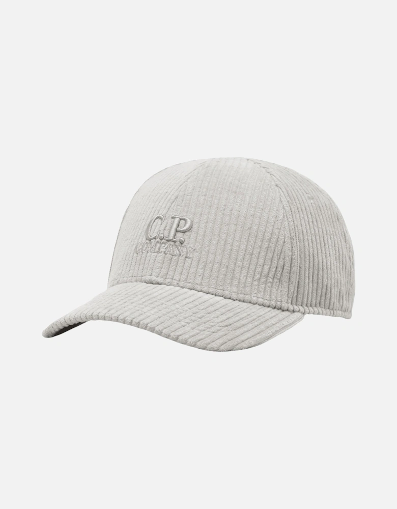 Corduroy Embroidered Logo Grey Cap