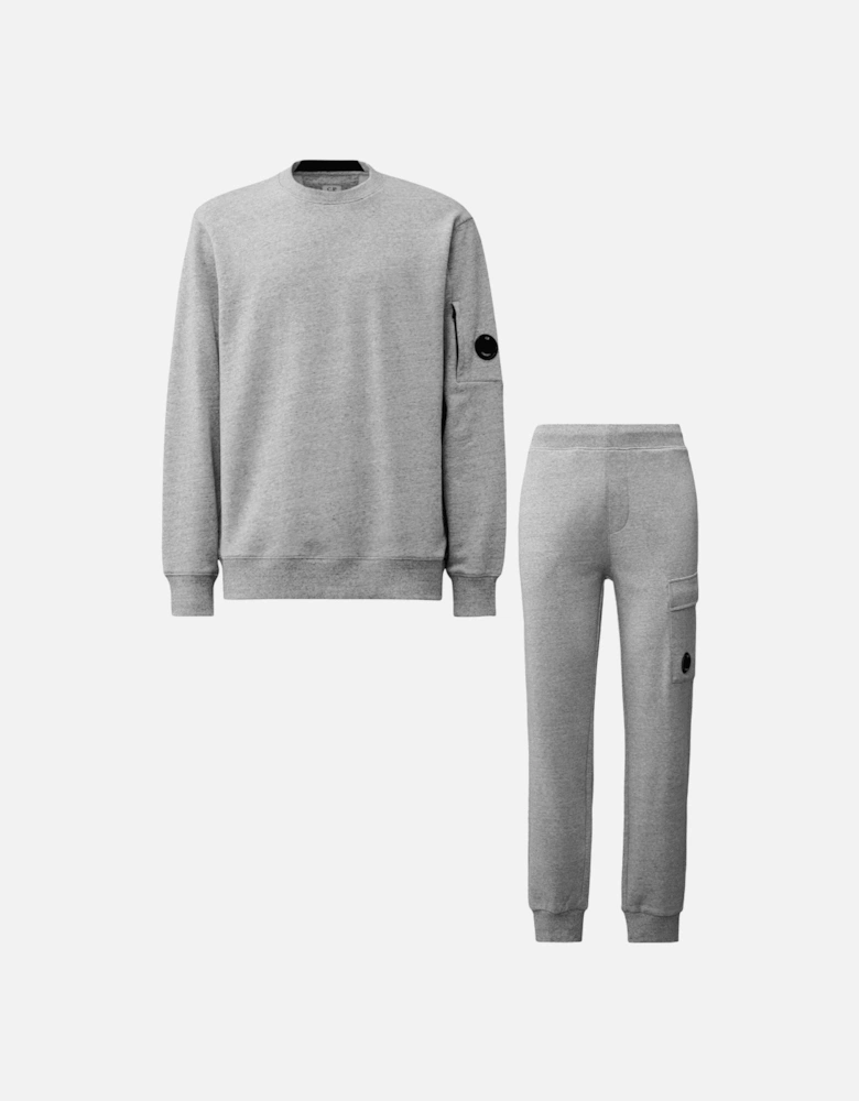 Cotton Lens Logo Crew Neck Grey Tracksuit
