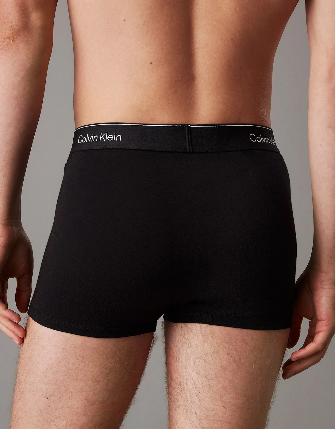3 Pack Icon Cotton Stretch Mens Relaxed Fit Trunks - Black/Black/Black