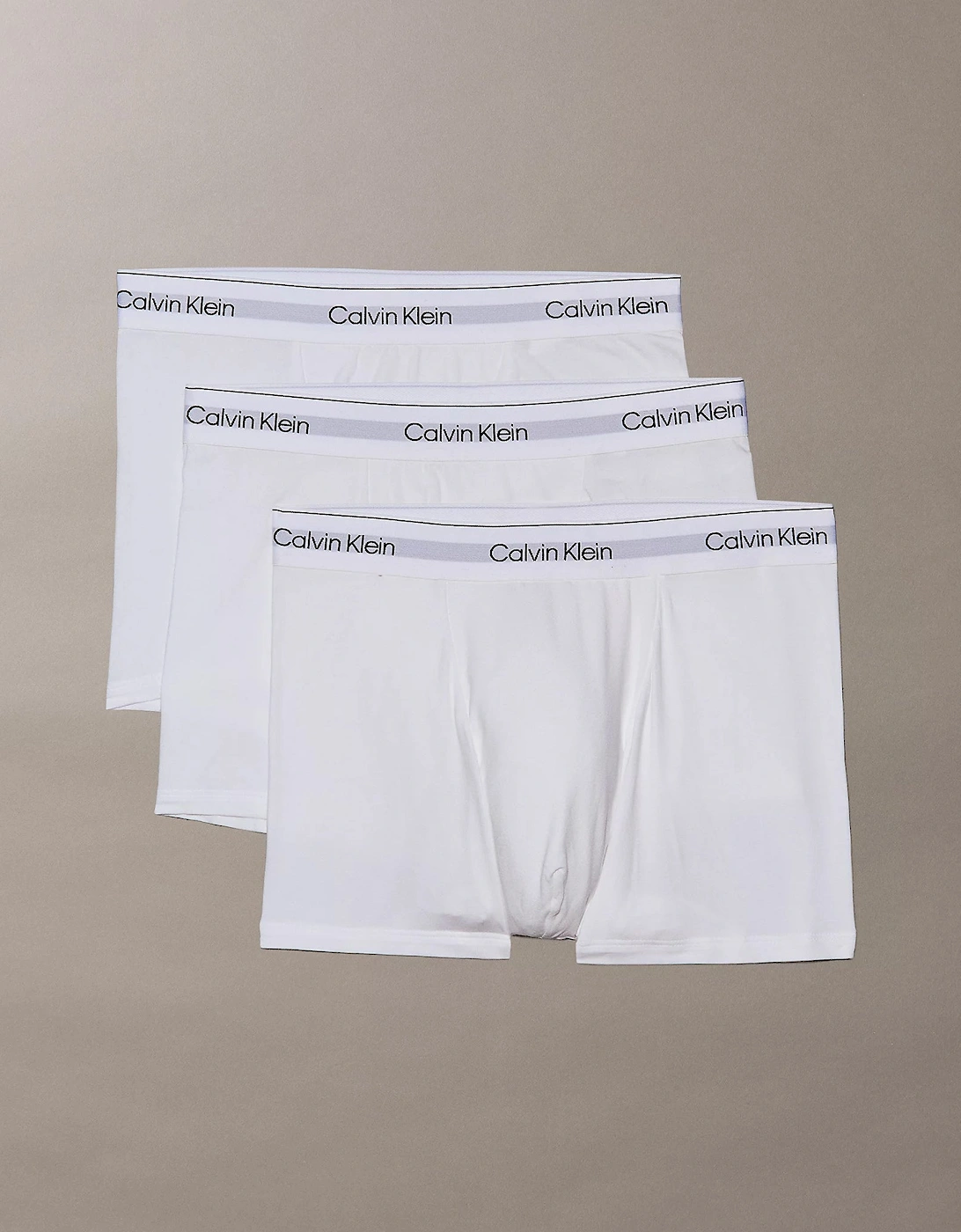 3 Pack Icon Cotton Stretch Mens Relaxed Fit Trunks - White/White/White, 6 of 5