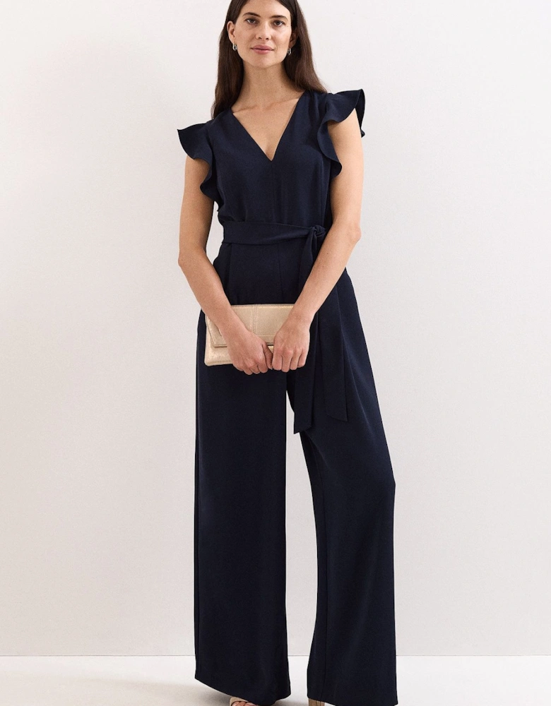 Kallie V Neck Frill Jumpsuit