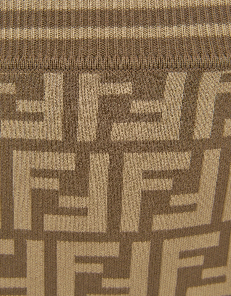 Girls FF Logo Knitted Skirt in Brown