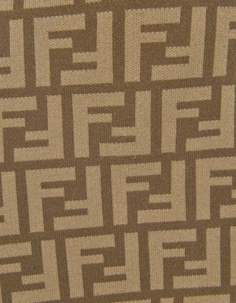 Girls FF Logo Knitted Skirt in Brown