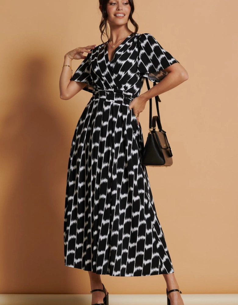 Halley Angel Sleeve Jersey Maxi Dress