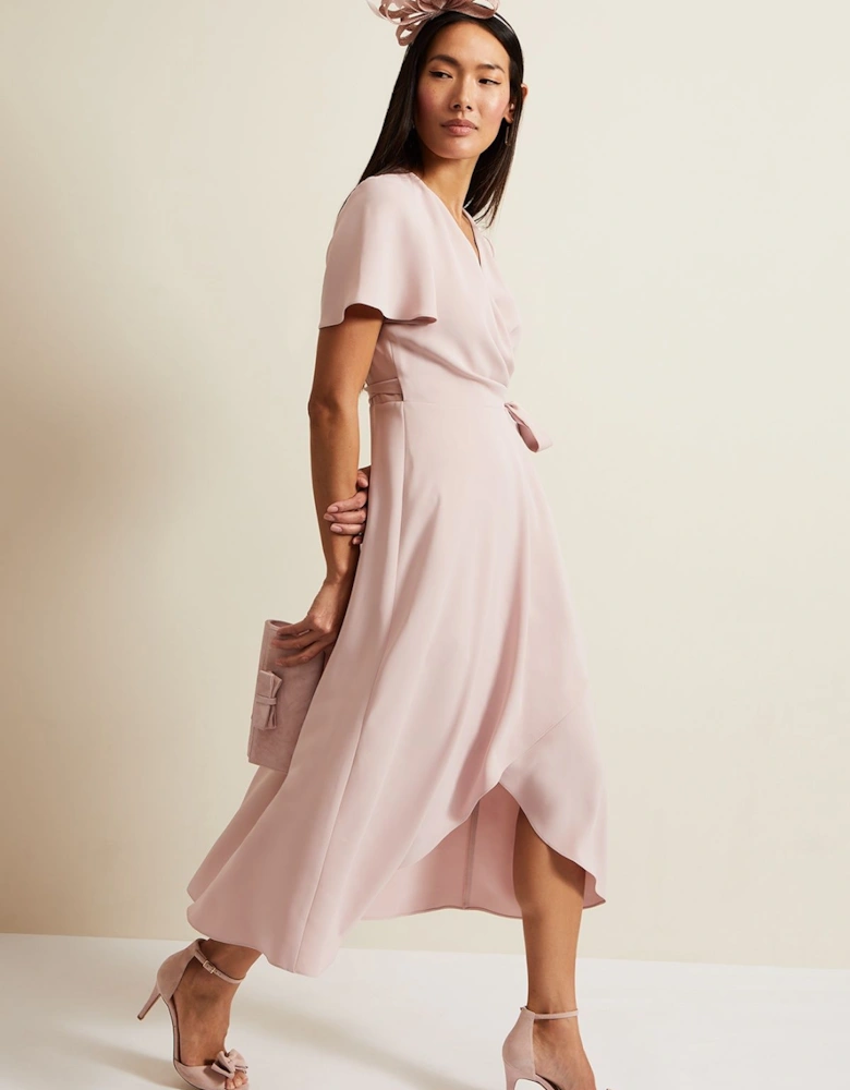 Julissa Frill Wrap Midi Dress.