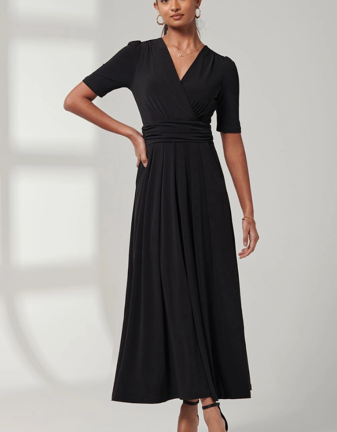 Plain Jersey Wrap Front Maxi Dress, 2 of 1