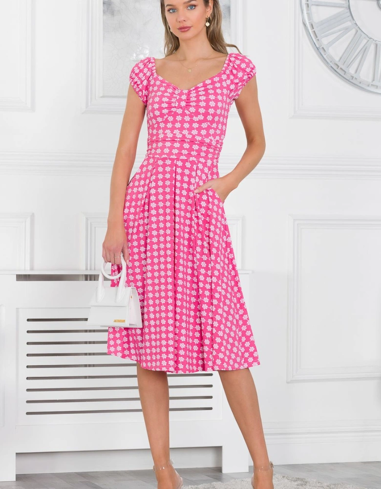 Regenia Sweetheart Neck Jersey Dress