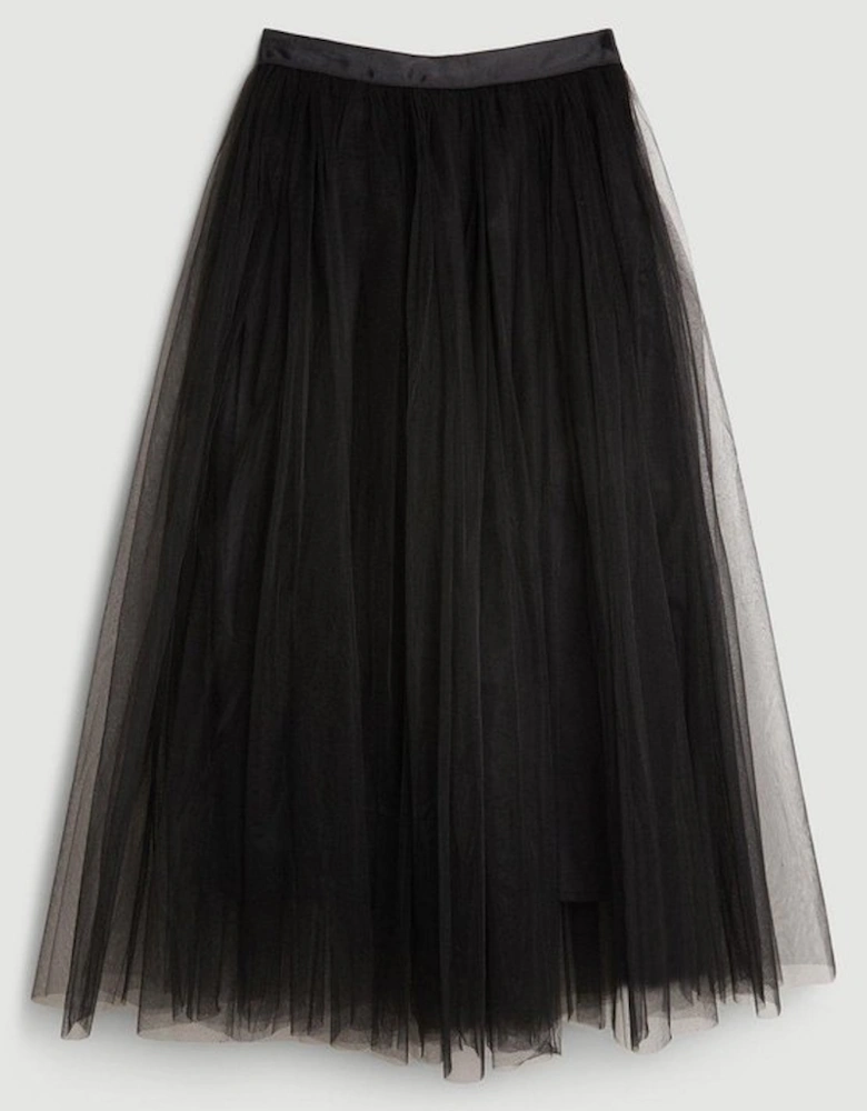 Tulle Woven Maxi Skirt