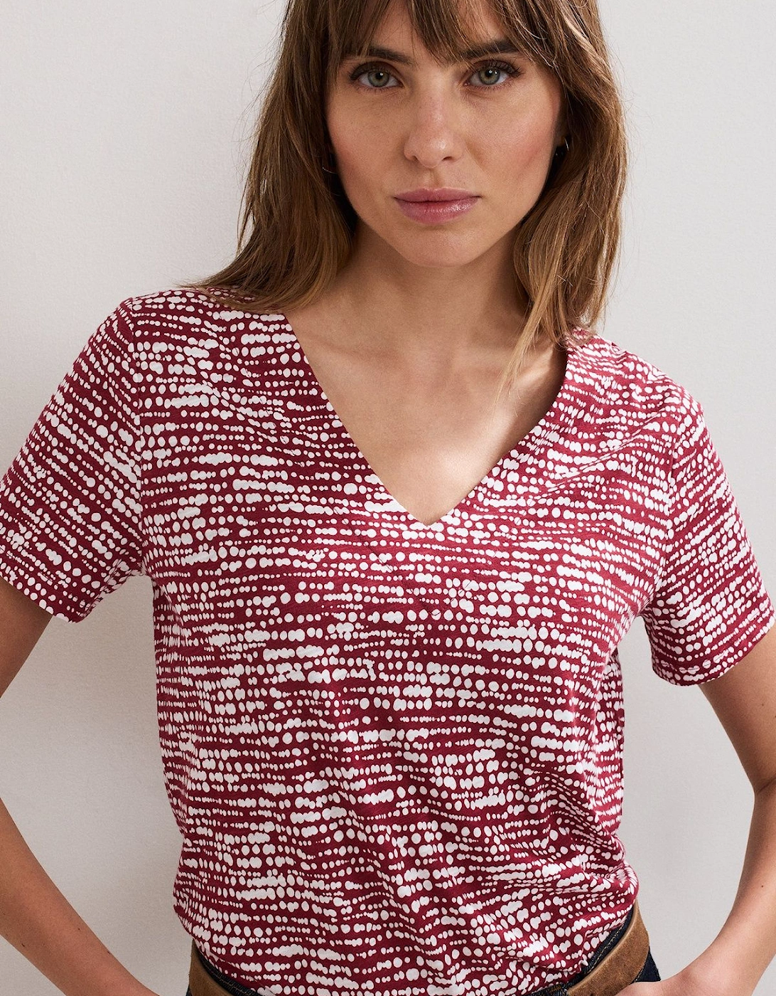 Alice V Neck Spot Print Top, 2 of 1