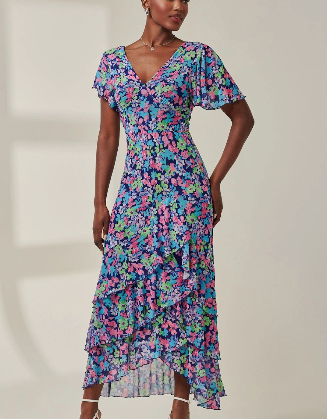 Floral Printed Tiered Maxi Dress, 2 of 1