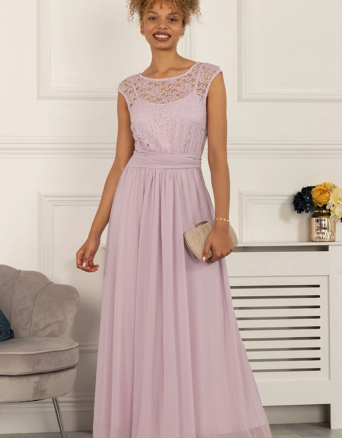 Lace Bodice Chiffon Maxi Dress, 2 of 1