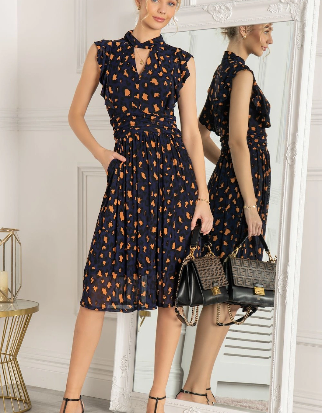 Alaine Frill Shoulder Mesh Dress, 2 of 1