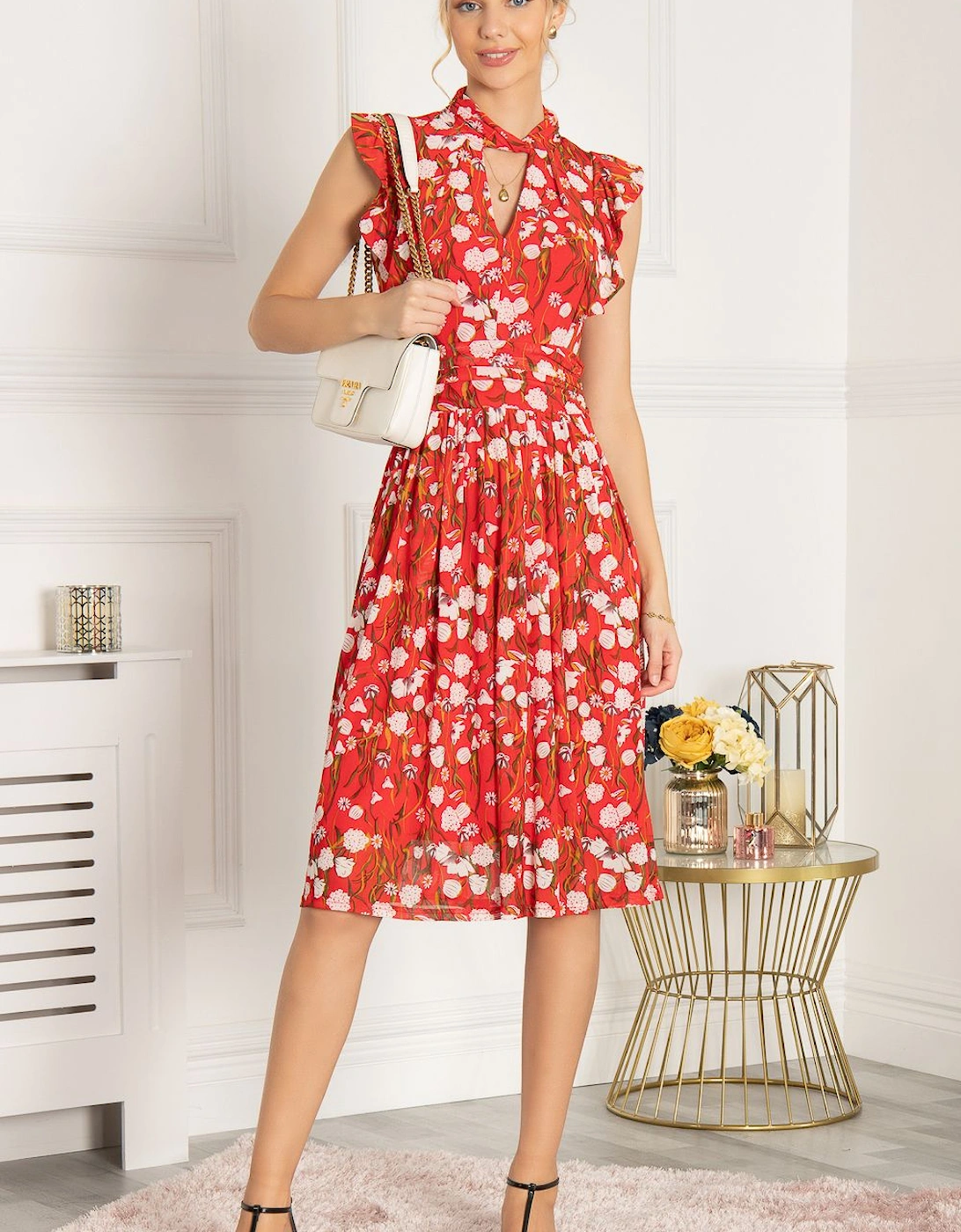 Alaine Frill Shoulder Mesh Dress, 2 of 1