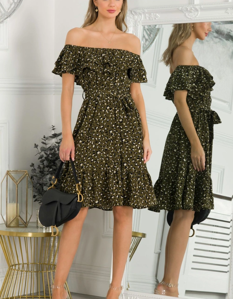 Print Ruffle Tiered  Dress