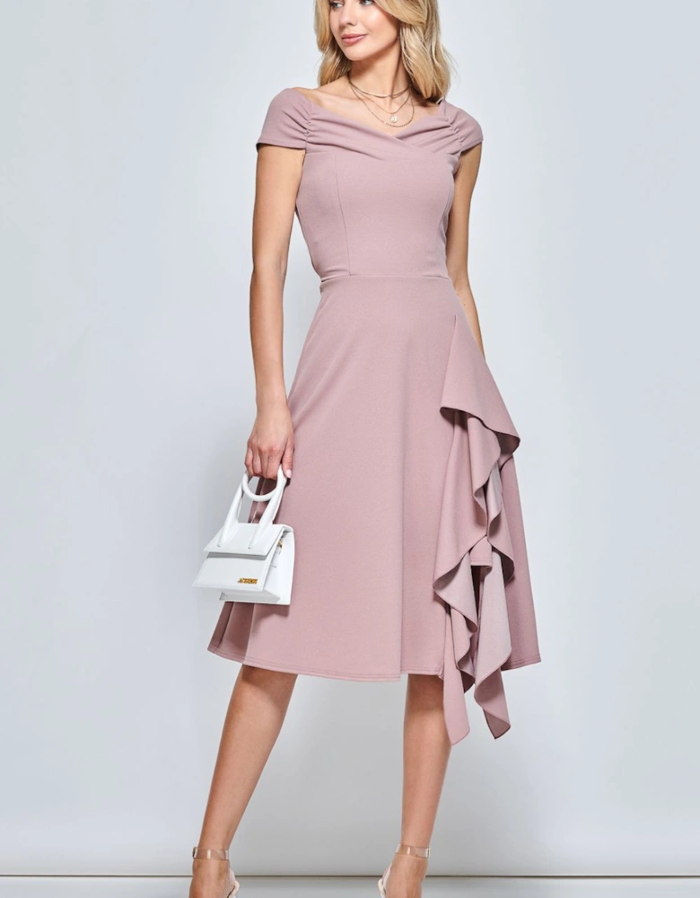 Skylar Off Shoulder Ruffle Hem Dress