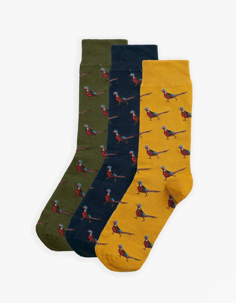 PHEASANT SOCKS Mens Gift Box Forest Mist