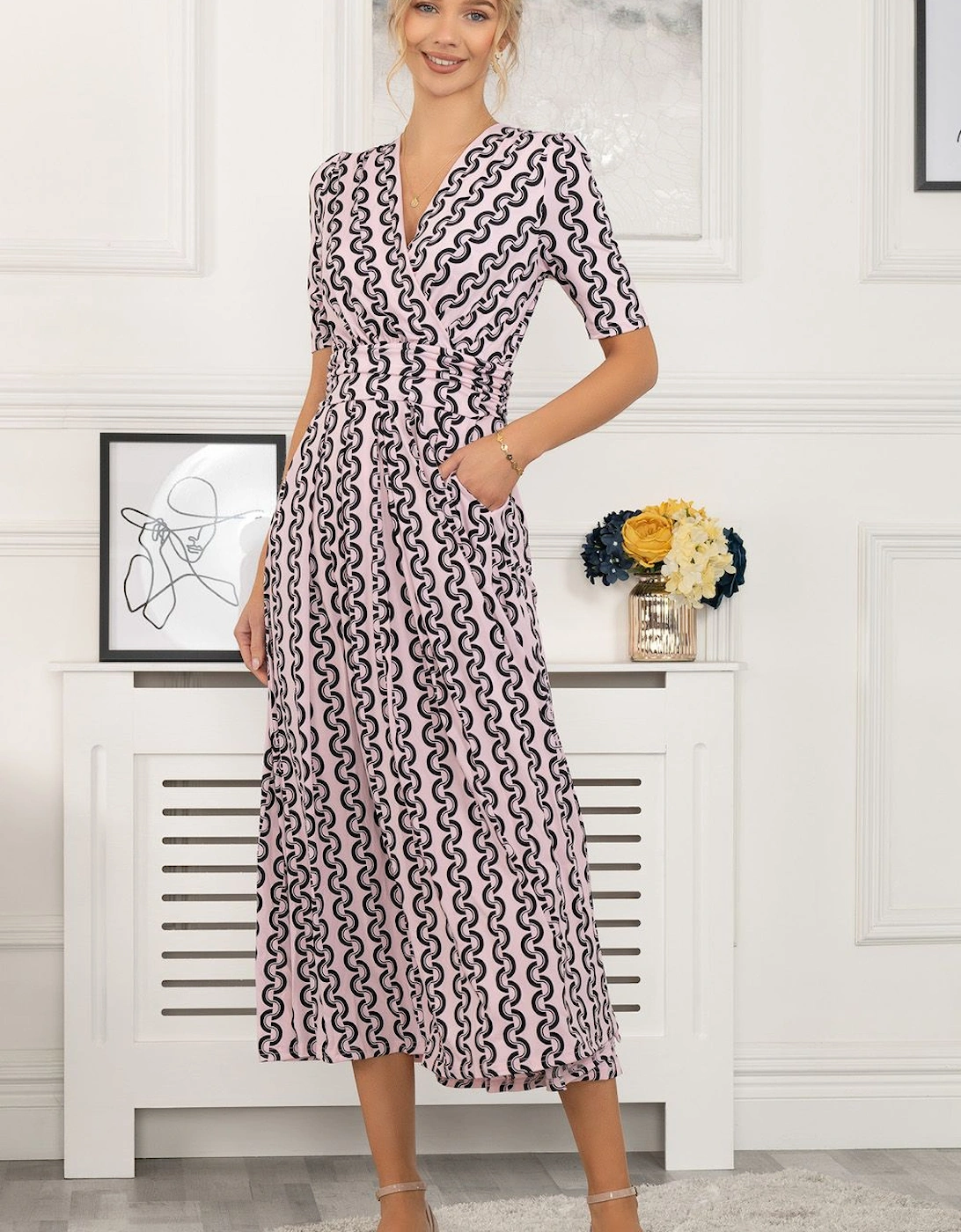 Reece Geometric Print Maxi Dress, 2 of 1